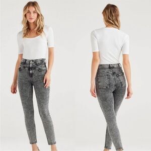 7 For All Mankind Smoke Grey Retro Corset High Rise Skinny Jeans NWT Size 30